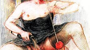 vintage erotic art captures hairy retro passion in antique style