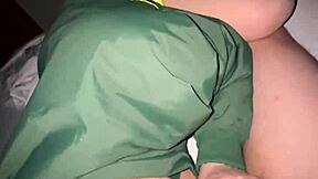 Teasing flashing then slurping his hot cum load!