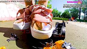 Kati's Giantess Sneaker Stomps Crush Toy Cars Flat