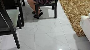 my stressed stepmom sucks my thick cock deep to relieve her work tension boobs out