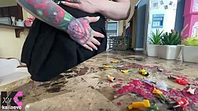 Giantess Swallows Tiny 18+ Population in Huge Mouth Vore