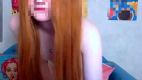 Petite stepsister caresses her curves in private moments