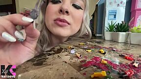 Giantess Swallows Tiny 18+ Population in Huge Mouth Vore