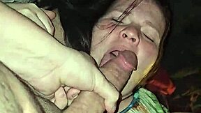 sloppy deepthroat gagging on throbbing monster cock balls deep