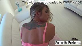 i'm shakin' as samantha takes that huge cock deep