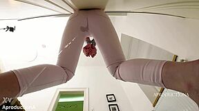 Desperate slut wets herself during brutal face fuck ass lick and squirting facial