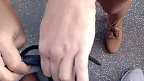 Brazilian babe sucks cock then offers pussy on outdoor balcony