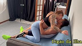 muscular latina gym babe bent over big ass fucked doggystyle pov at home