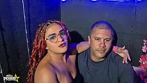 imagine this latina hotwife at gloryhole taking old monster cock while cuckold watches humiliated