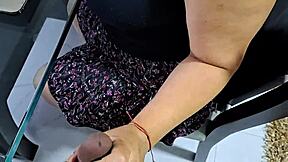 my stressed stepmom sucks my thick cock deep to relieve her work tension boobs out