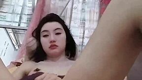 horny amateur solo girl fingers wet pussy in homemade vid