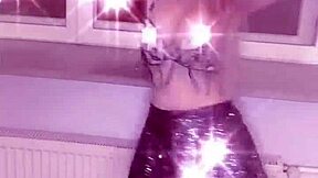 belly dancer goddess shakes huge belly in glasses for fetish tease