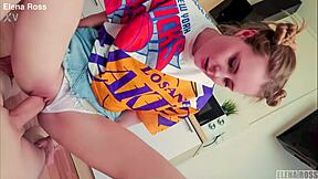 stepsis workout turns into intense cock sucking facial