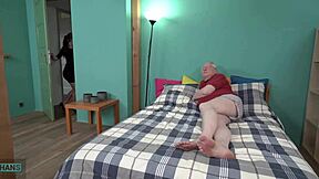 grandpas hunt easter eggs deep in two horny bunnies' wet pussies during 3some