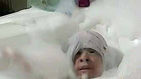 cyno splashes in bubbly solo cosplay bath bliss