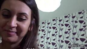 Glamorous czech supermarket cutie teases undresses then gets monster cock banged hard in pov reality