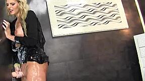 Classy European babe's face drowned in hot bukkake gloryhole cumshots