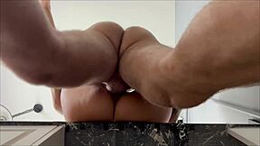 He Spots Me At Kitchen Counter And Pounds Me Bent Over Table