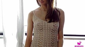 Blonde Hottie Janna O Strips Teasing Perky Tits Shaved Pussy Close Up Orgasm