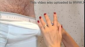 Horny seamstress eyes client's monster cock bulge!