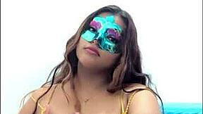 Hey, this brunette student fills out her exam questionnaire while groping those big tits so sexy before class starts.