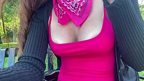 Oh god, Italian milf Artemisia's big natural tits bounce wildly in her hot outdoor solo nipple fetish play.