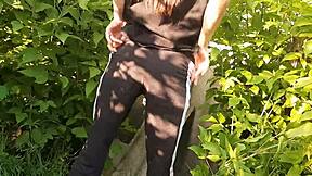 Ever pissed publicly in nature then fingered your pussy to a squirting orgasm?