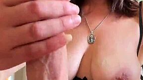 milf wife jerks husbands massive morning wood till cumshot explosion