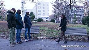 Silvia Soprano debuts wild with double penetration gangbang and rough doggystyle