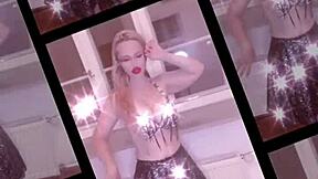 belly dancer goddess shakes huge belly in glasses for fetish tease