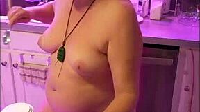 hotwife steffi dances dirty in purple chemise showing off pussy