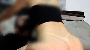 Best Friend's Juicy Tanned Wife Rides Me On Sofa Creampie