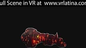 Sexy blonde latin babe rides cock hard in vr pov reality