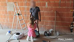 cheating with petite coworker on construction site doggystyle