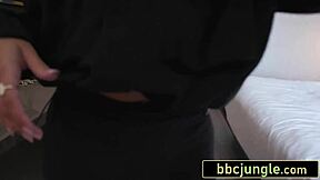 black monster cock bends over lingerie milf doggystyle in hotel like kim k parody tape