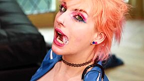 damn this hot nurse in lingerie teases then fucks her patient swallowing every cum drop