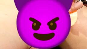 Dragon dildo fan slides miranielt's huge monster deep into soft pussy. she moans testing the massive toy stretch fully.