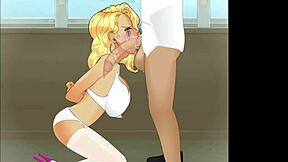 Jenny Summers Gags on Monster Cock with Her Huge Tits!