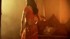 Indian brunette dances teasing undresses slowly