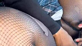 sexy braces milf wife sucks big black cock then fucked doggy in car