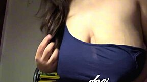 indian college girl's huge lactating tits on solo cam