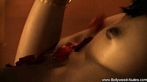 Indian brunette dances teasing undresses slowly