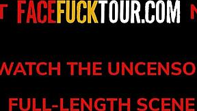 Deepthroat queen chokes down cock proving zero gag in sloppy face fuck