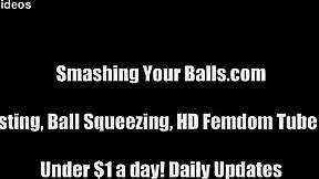Femdom Mistress Delivers Brutal Ball Kicking Domination to Punish Your Cock