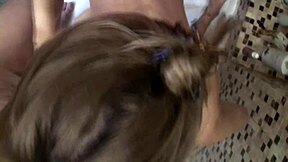 Horny Old Man Pounds Hot Daughter's Friend Bent Over in Shower Doggystyle Moaning