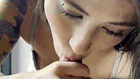 Girlfriend Swallows Cuckold's Cum-Filled Blowjob in Dorm