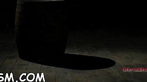 blindfolded bound angel chokes on toy gagging her tight pussy hard