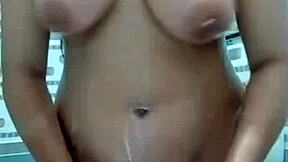 pakistani stepmom sneaks dildo play in bathroom shadows