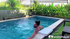 bikini blonde bends over pool for homemade doggystyle pounding till orgasm 😘🔥