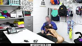 Loss Prevention Officer Catches Bikini Thief Teen and Pounds Her Bent Over Doggy Style